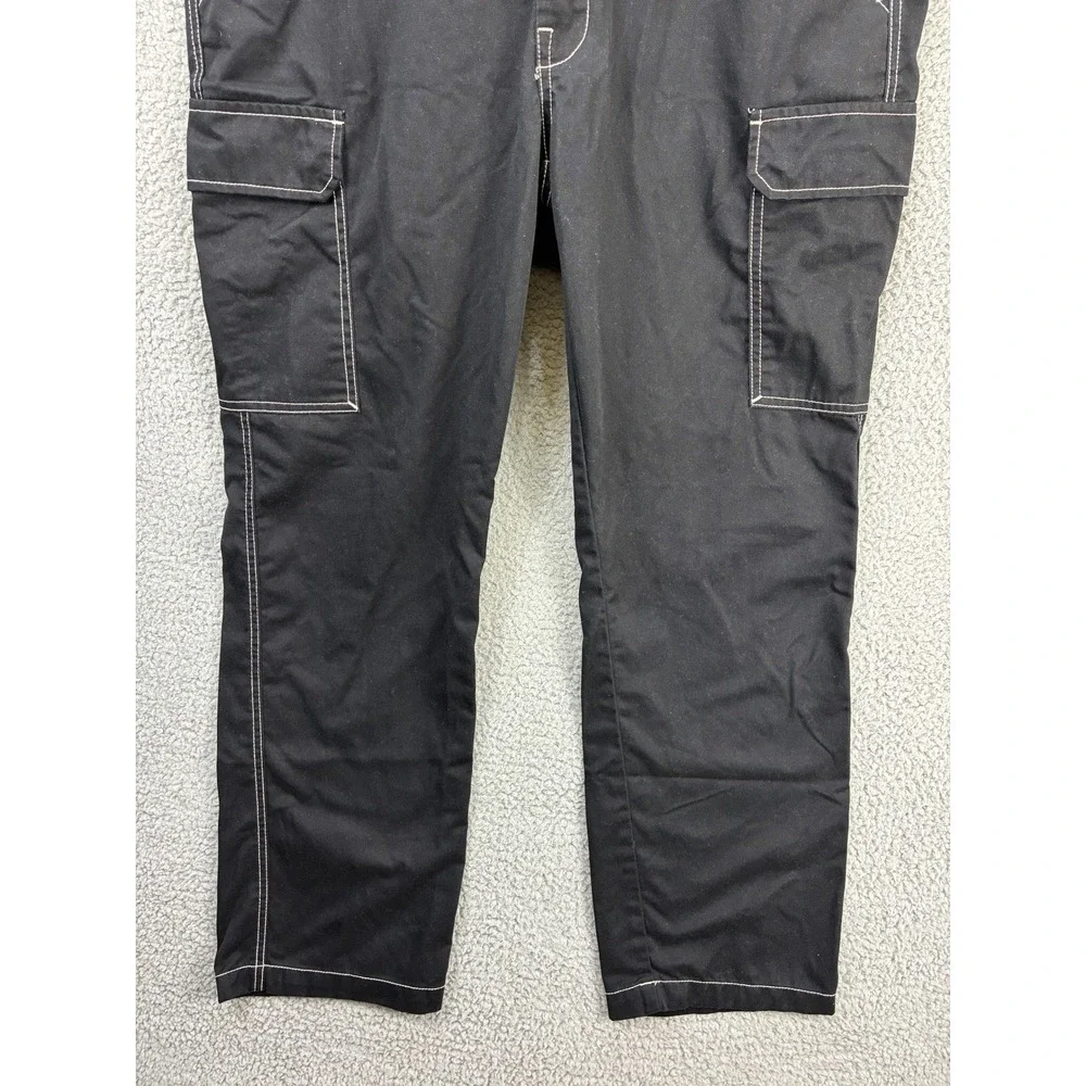 True Religion Contrast Stitch Cargo Pants Mens 34 Black Streetwear Y2K Casual